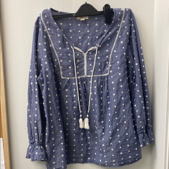 Style and Co Blue Embroidered Women's Top - Picture 1 of 6